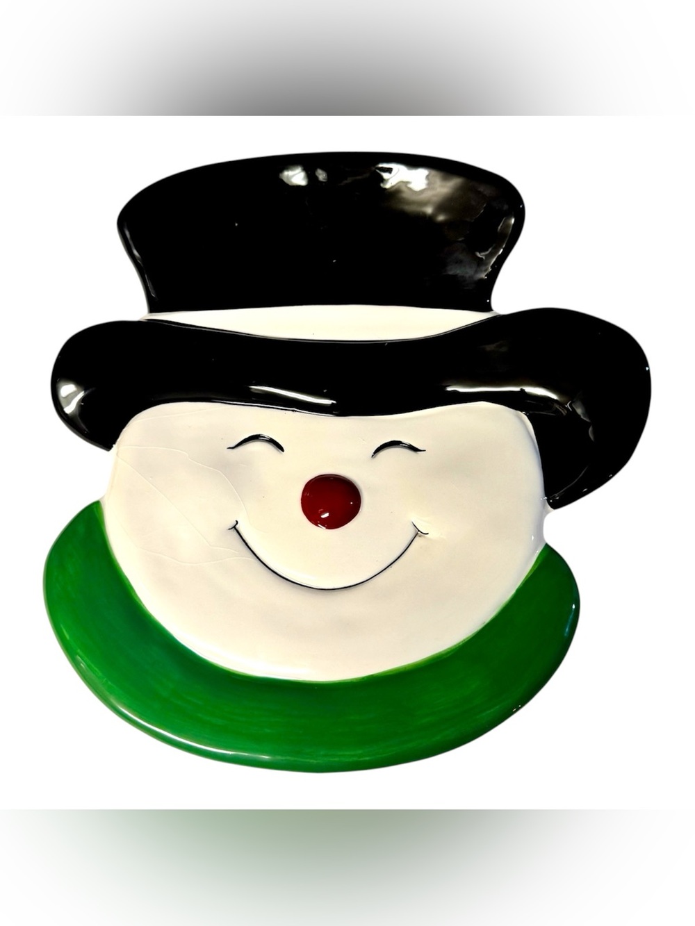 Mervyn’s Holiday 2004 Vintage Snowman Ceramic Serving Platter